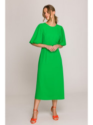 S399 Puff sleeve dress - green