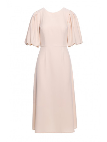 S400 Suknelė pūstomis rankovėmis - kreminė