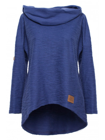 B131 High collar pullover top - indigo