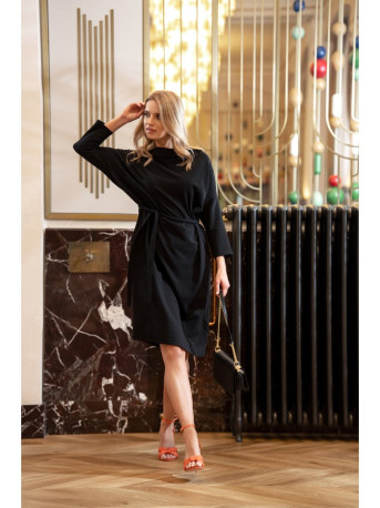 S403 Oversized knit dress - black