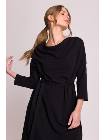 S403 Oversized knit dress - black