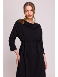 S403 Oversized knit dress - black