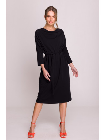 S403 Oversized knit dress - black
