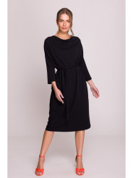 S403 Oversized knit dress - black