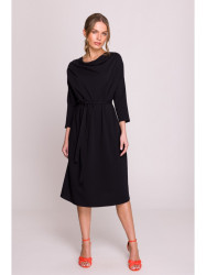S403 Oversized knit dress - black