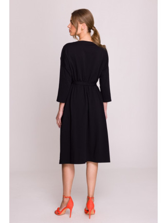 S403 Oversized knit dress - black