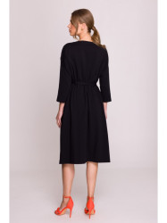 S403 Oversized knit dress - black