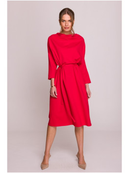 S403 Oversized knit dress - red