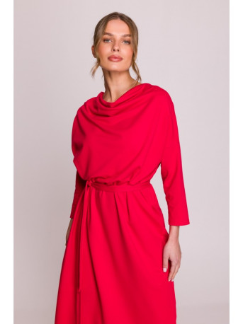 S403 Oversized knit dress - red