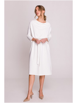 S403 Oversized knit dress - ecru