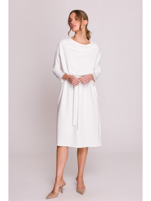 S403 Oversized knit dress - ecru