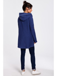 B131 High collar pullover top - indigo