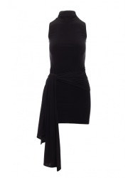 M841 Tie front mini dress - black