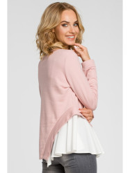 M333 Asymmetric layered blouse - powder