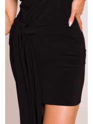 M841 Tie front mini dress - black