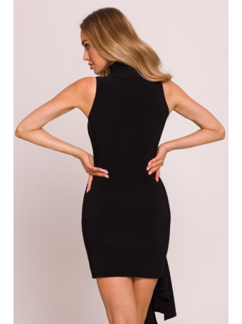 M841 Tie front mini dress - black