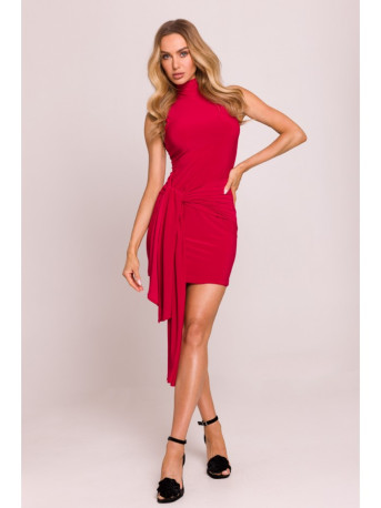 M841 Tie front mini dress - red