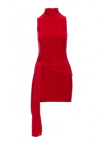 M841 Tie front mini dress - red