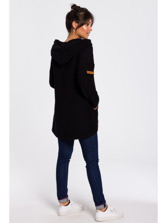 B131 High collar pullover top - black