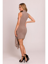 M841 Tie front mini dress - beige