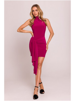 M841 Tie front mini dress - ruby