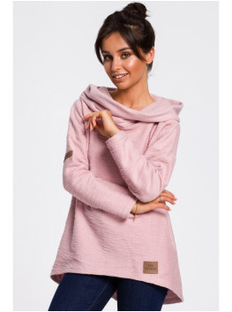 B131 High collar pullover top - powder