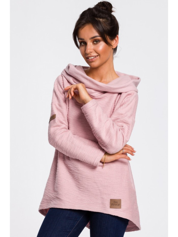 B131 High collar pullover top - powder