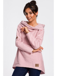 B131 High collar pullover top - powder