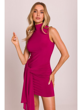 M841 Tie front mini dress - ruby