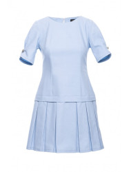 M842 Denim dress with pleats - light blue