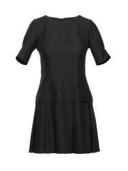 M842 Denim dress with pleats - graphite