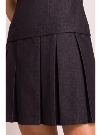 M842 Denim dress with pleats - graphite
