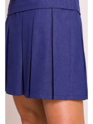 M842 Džinsinė suknelė su klostėmis - mėlyna