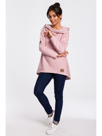 B131 High collar pullover top - powder