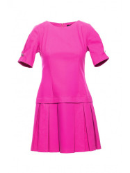 M842 Denim dress with pleats - pink