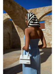 M843 Džinsinė midi suknelė - šviesiai mėlyna