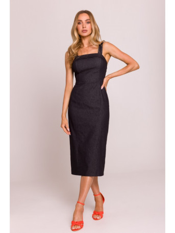 M843 Denim midi dress - graphite