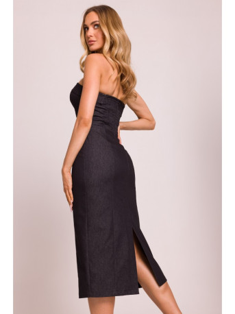 M843 Denim midi dress - graphite