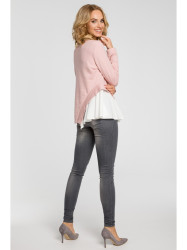 M333 Asymmetric layered blouse - powder