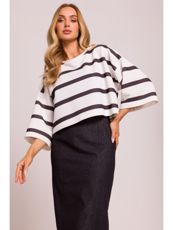 M844 Multicolour print crop top - model 1