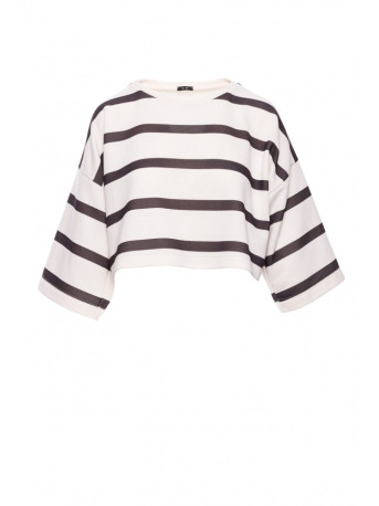 M844 Multicolour print crop top - model 1