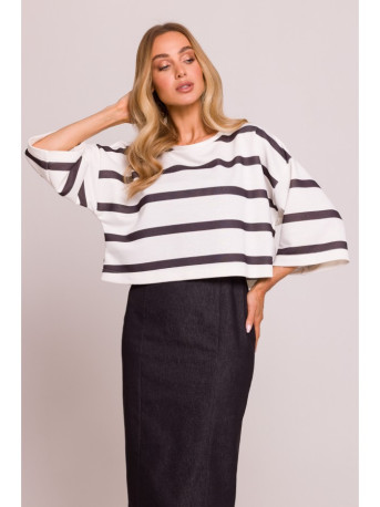 M844 Multicolour print crop top - model 1