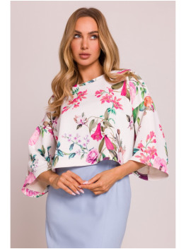 M844 Multicolour print crop top - model 2