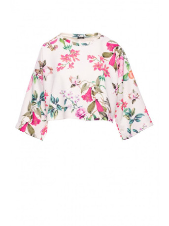 M844 Multicolour print crop top - model 2