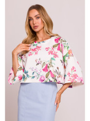 M844 Multicolour print crop top - model 2