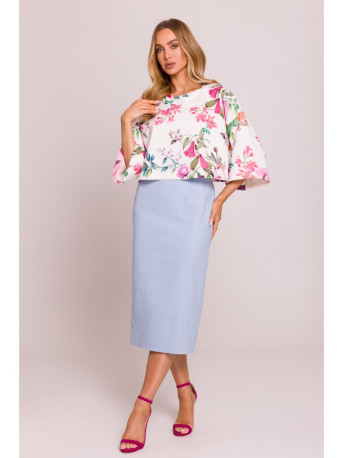 M844 Multicolour print crop top - model 2