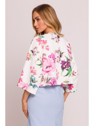 M844 Multicolour print crop top - model 2