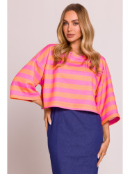 M844 Multicolour print crop top - model 3