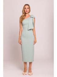 M847 One shoulder bow dress - mint