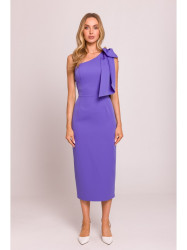 M847 One shoulder bow dress - light purple